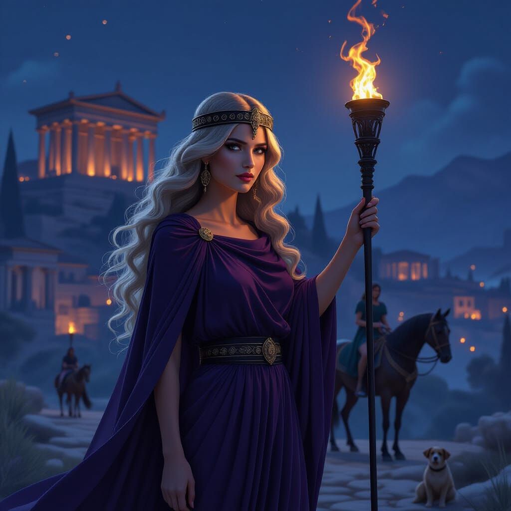 Enodia: Greek Goddess of Roads in Hyperdetailed Art