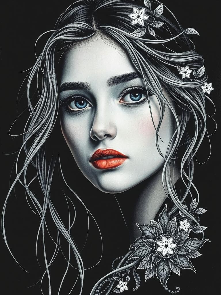 white on black canvas