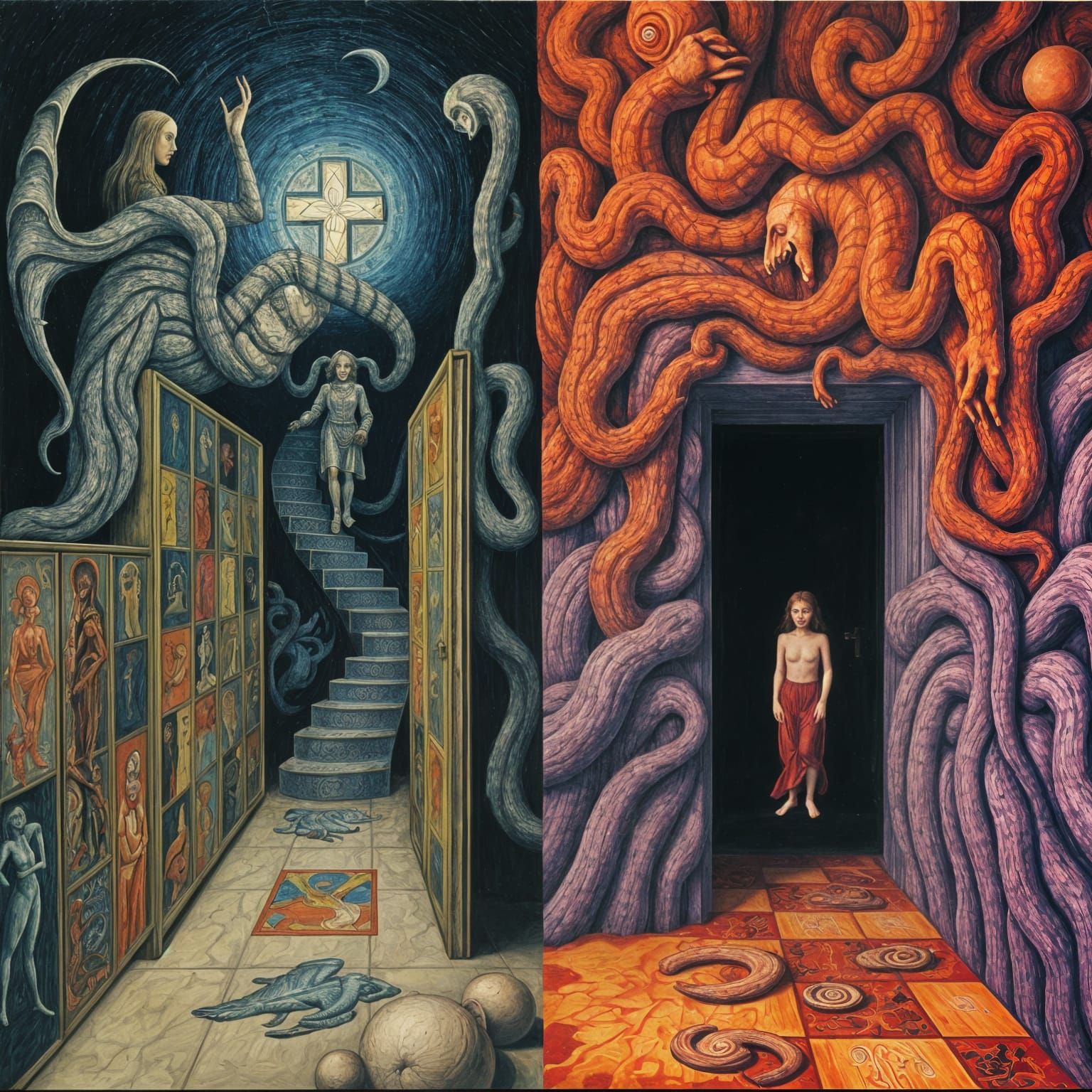 Surrealistic Art of School Lockers and Secret Passages