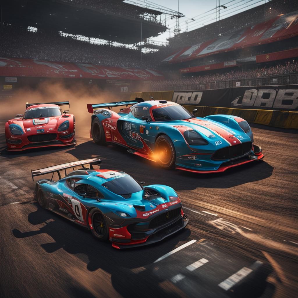 Detailed Race Cars Matte Painting