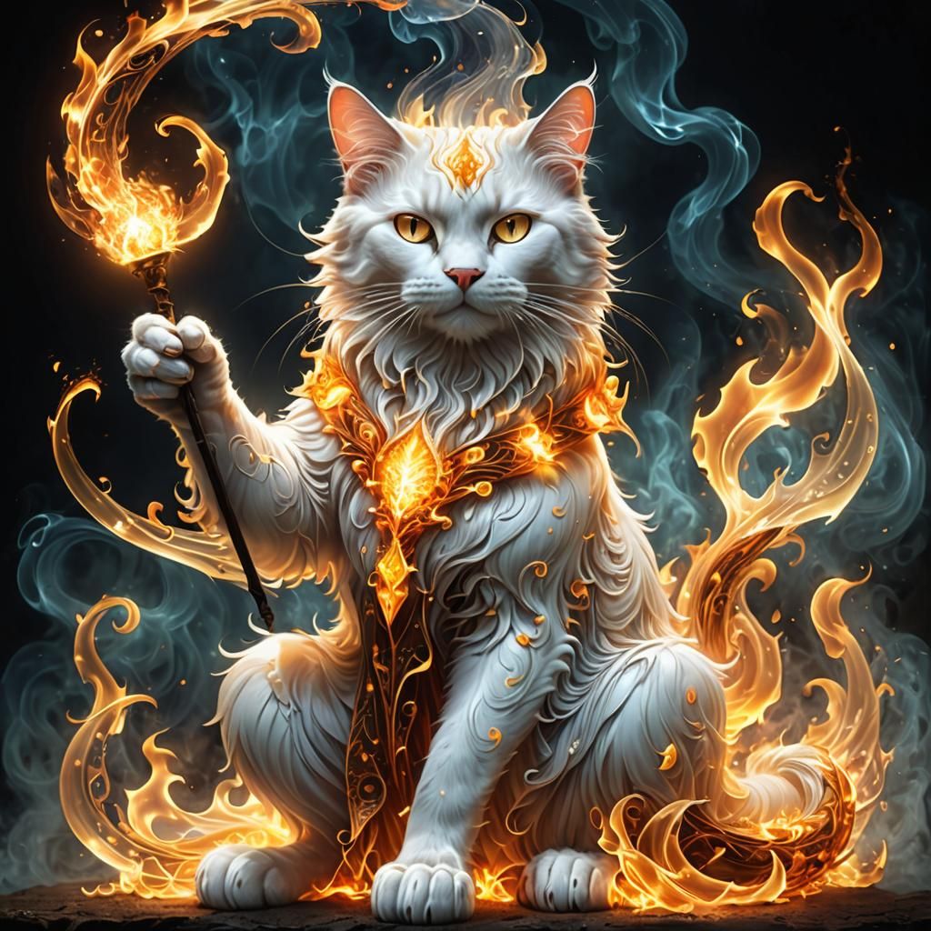 Cat fire wizard