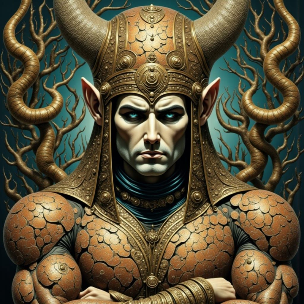 Feline Folk Art Inspired by Varon's Muscular Style