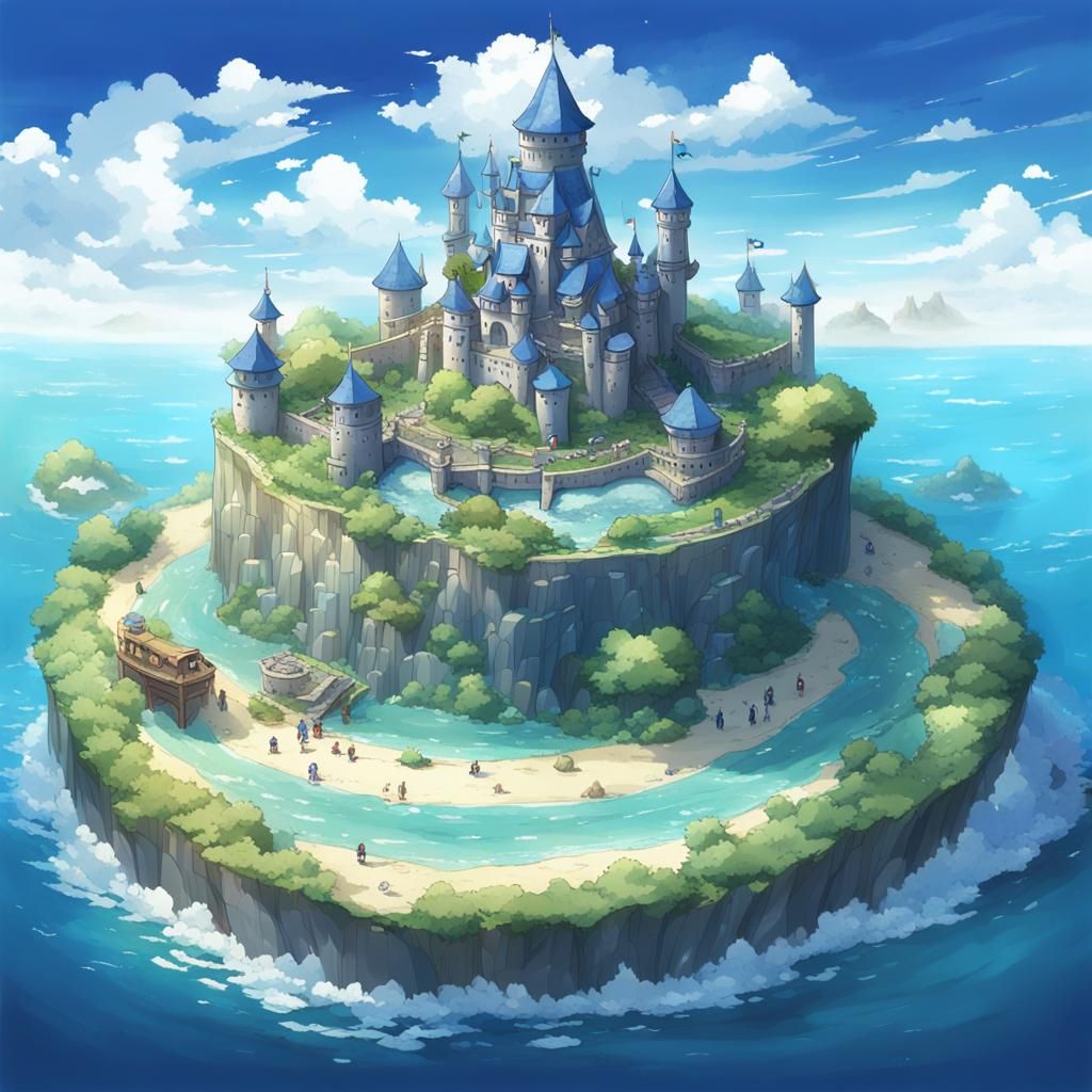 Fantasy Island City of Blue Stone and Crystal