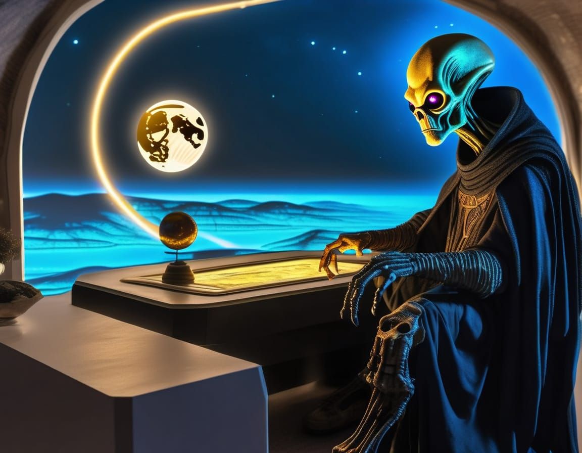 Alien Explorer on a Mystical Planet