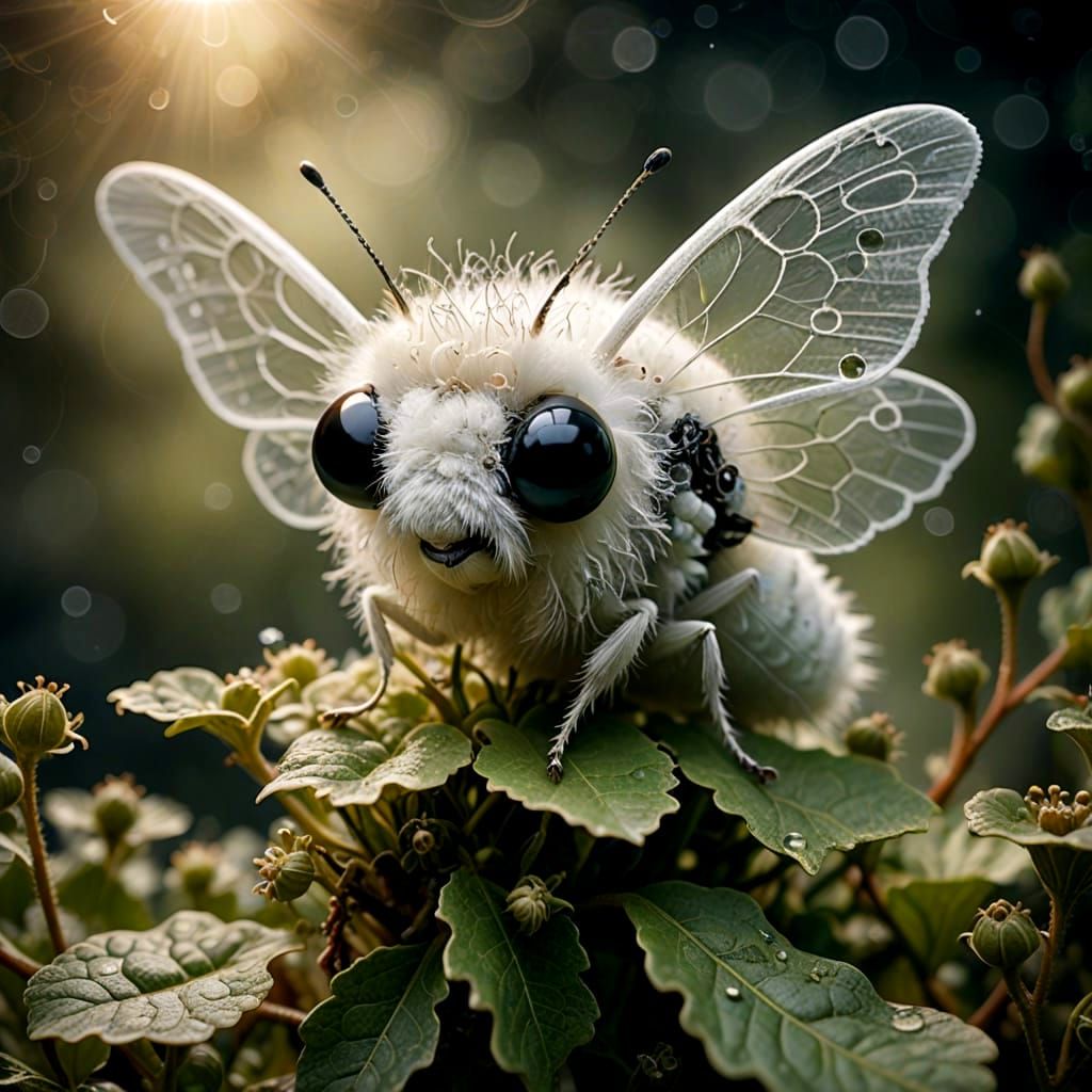 Adorable White Moth in Dreamy, Soft-Focus Macro
