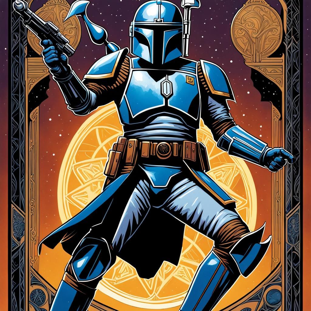 Jango Fett as King Tarot Card