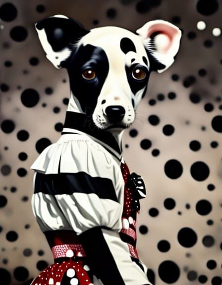 Origin of Polka Dots in Whimsical Sci-Fi Landscape