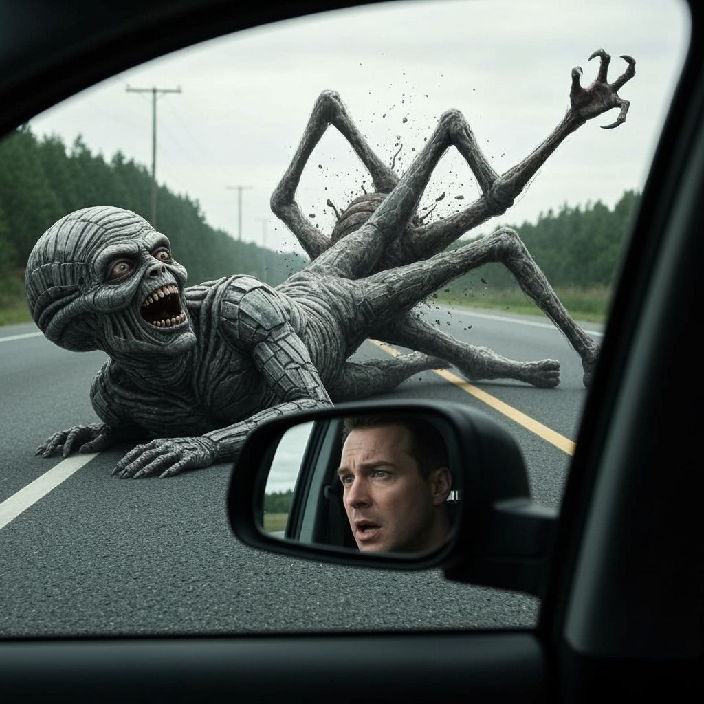 Grotesque Alien Rises From Roadside Horror