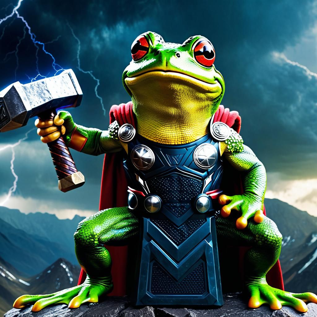 Marvel's Throg Frog of Thunder in Cinematic Style