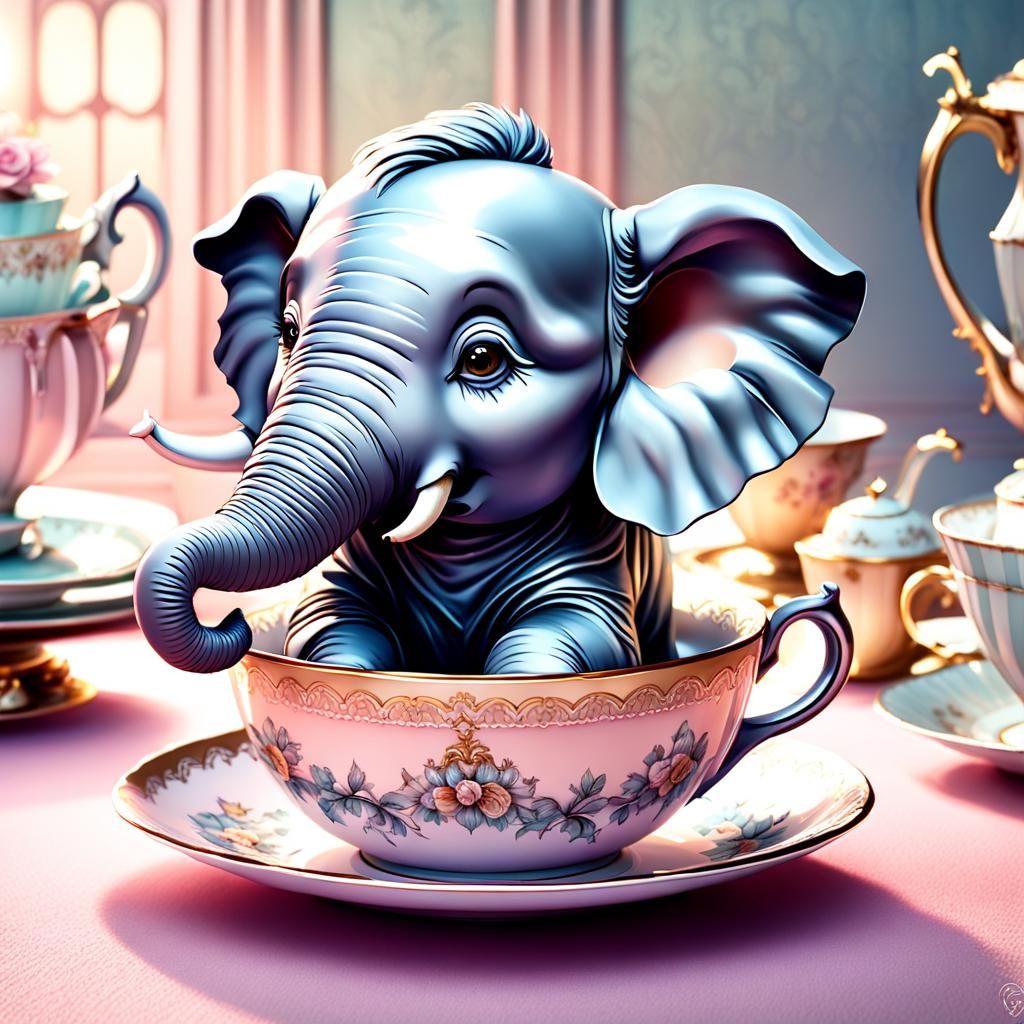 Elephant Tea Party in Victorian Style