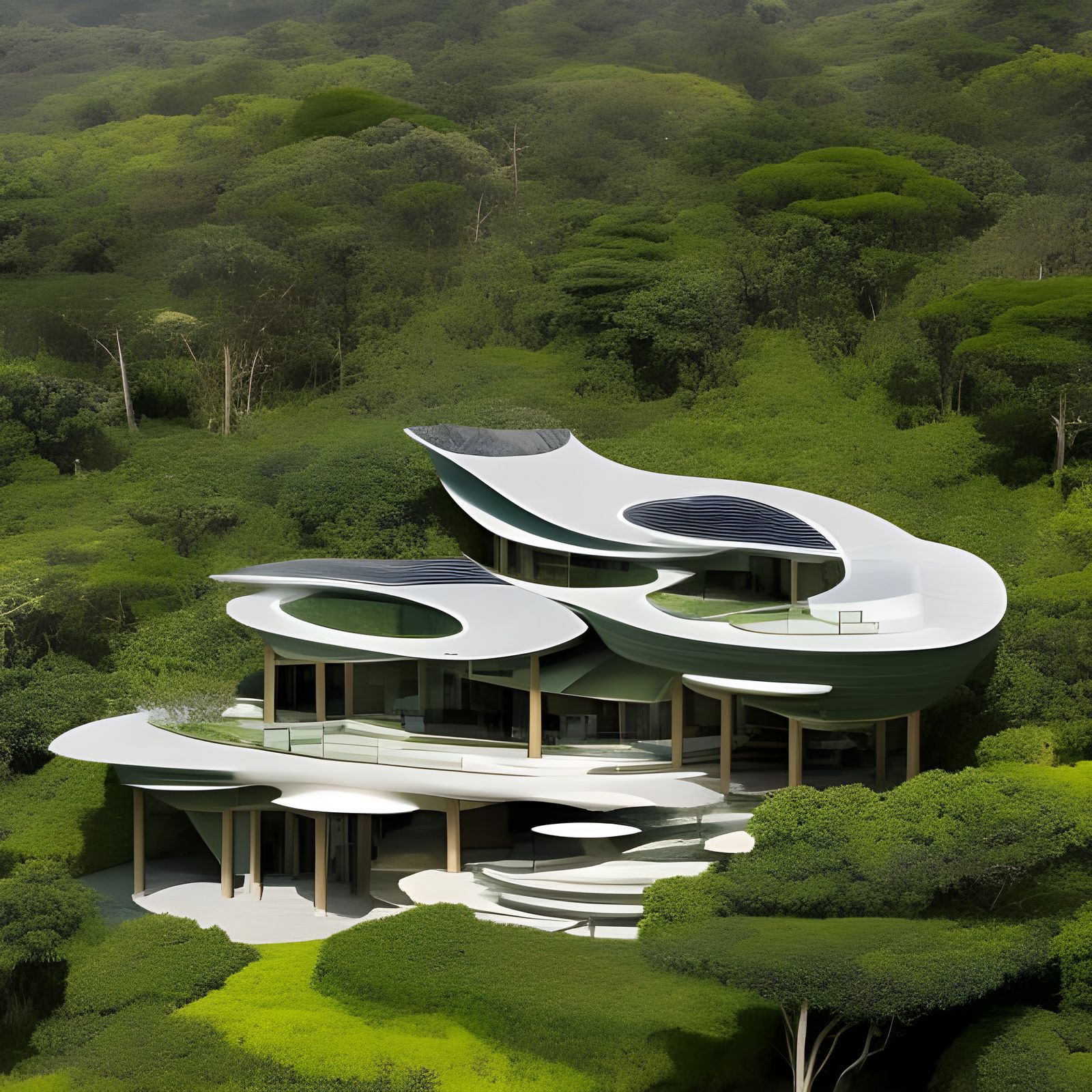 Futuristic House Interior with Optical Illusions