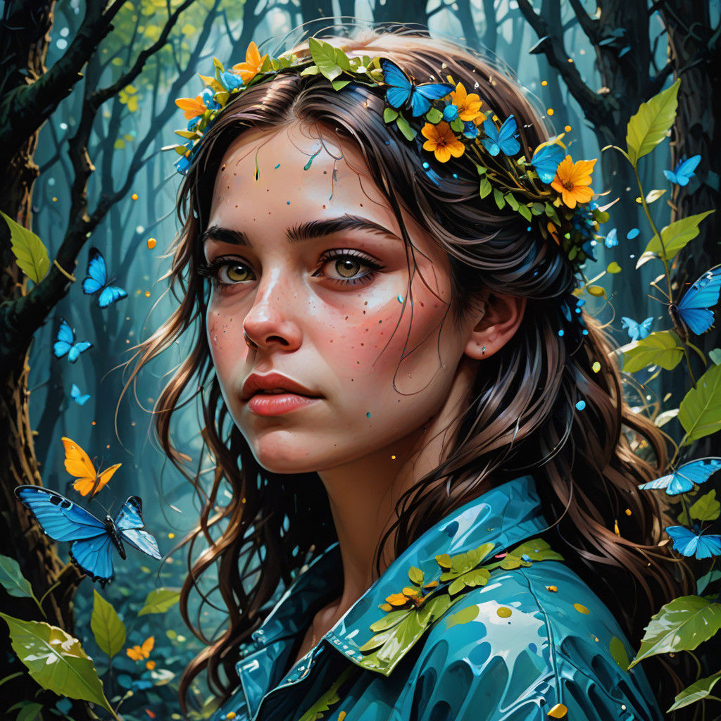 Whimsical Wood Nymph in a Walnut Shell Crib