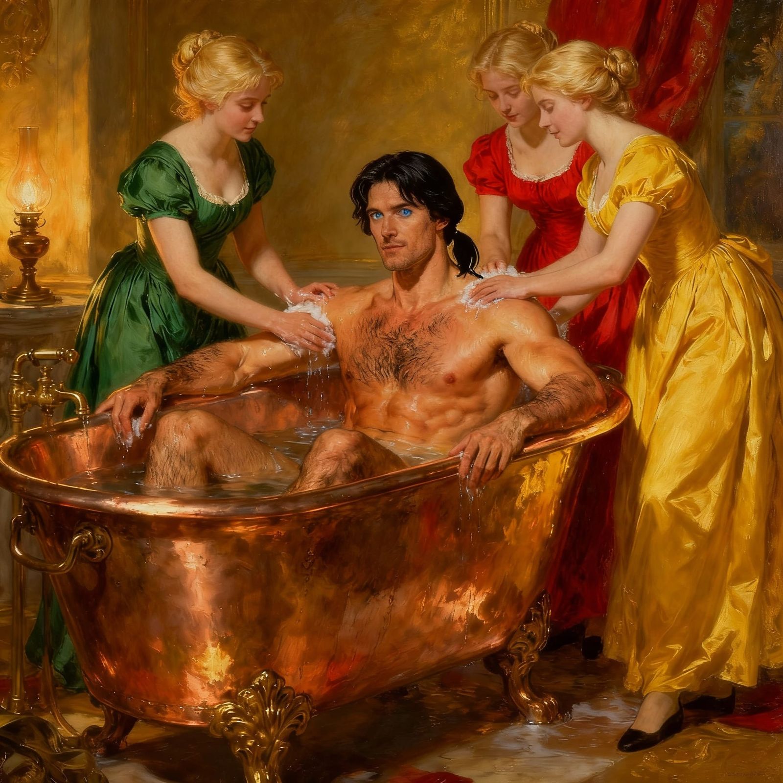 Gaston Washed by Bimbettes in 18th Century France