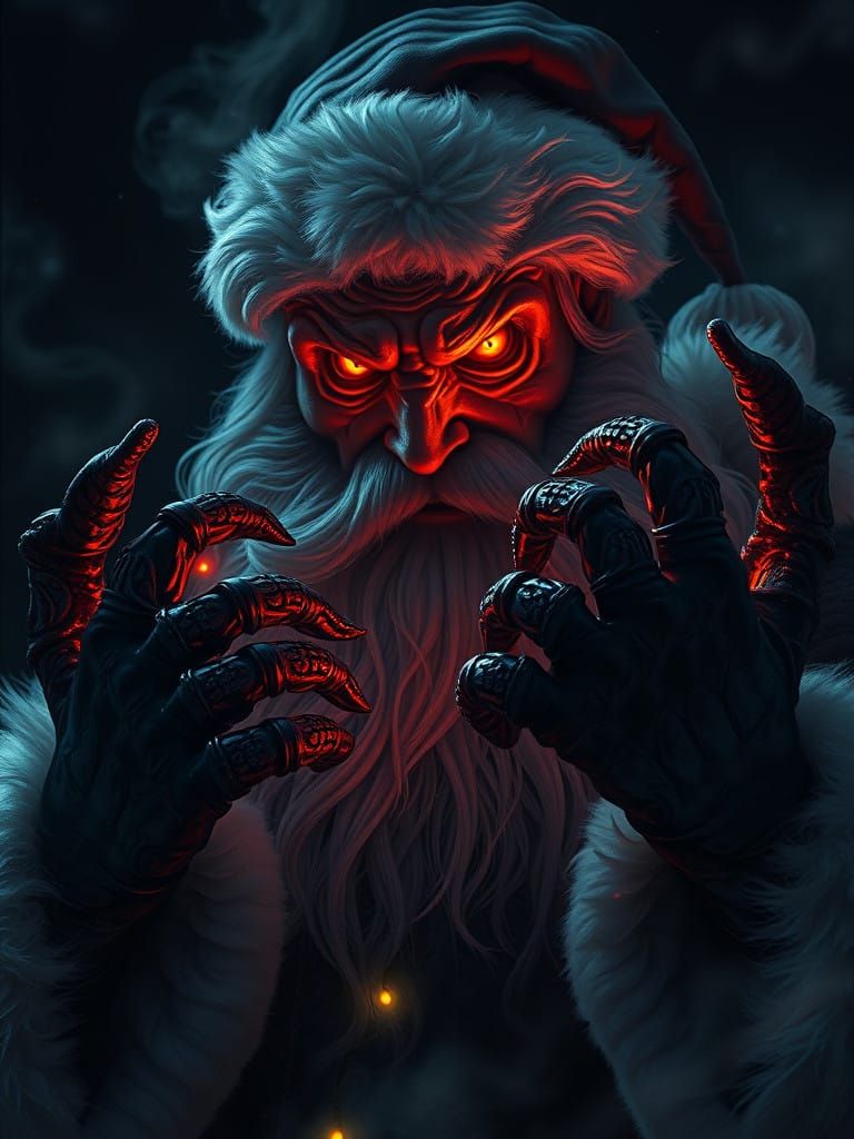Dark Surrealist Santa Claus Reigns in Biomechanical Holiday...