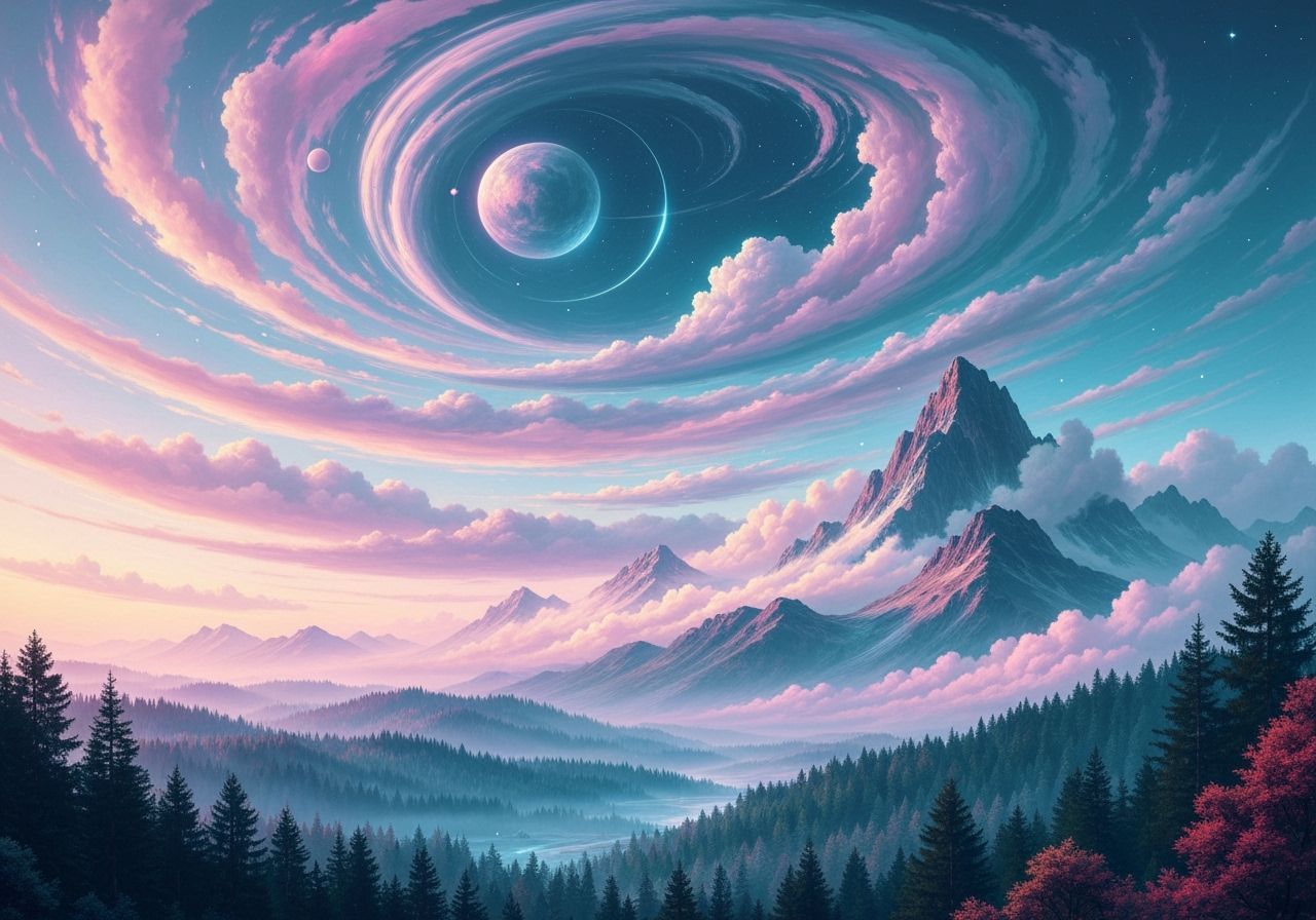 Surreal Landscape in Futuristic Style