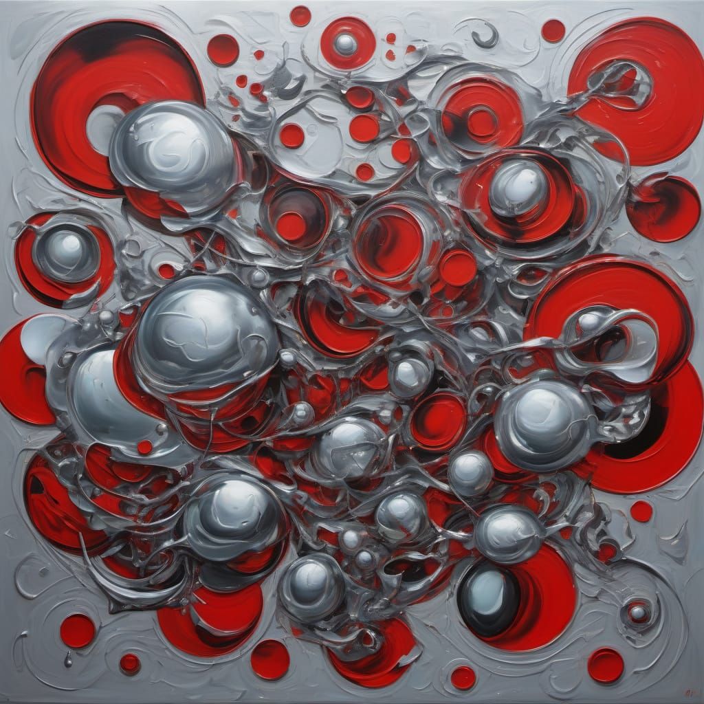 Surreal Scarlet Painting of a Parched Bloated Figure