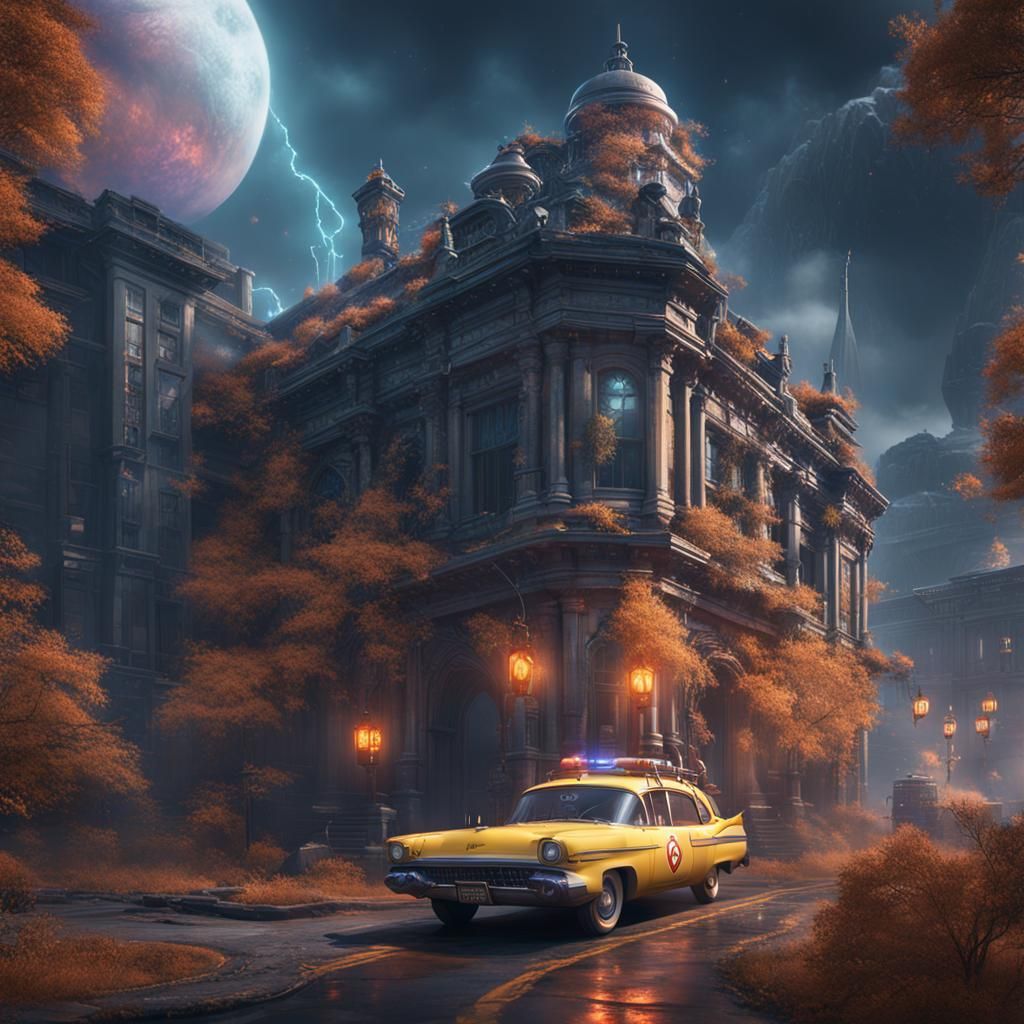 Stay Puft as Ghostbuster: Detailed Matte Painting