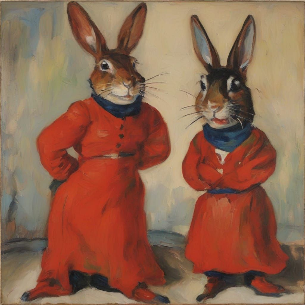 A Playful Rogue Rabbit in Fauvist Style