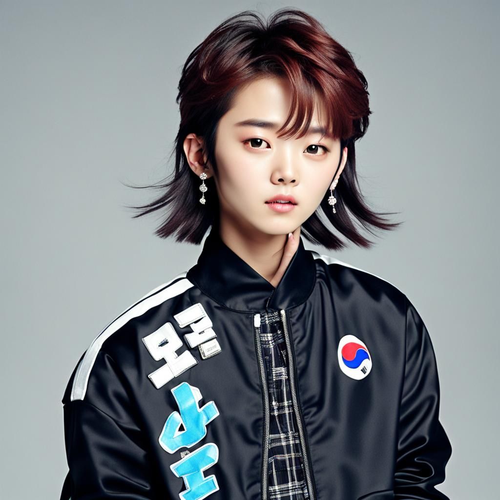 Vibrant Korean Pop Star Portrait