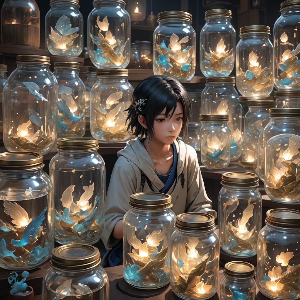 Anime Style Jar Full of Souls