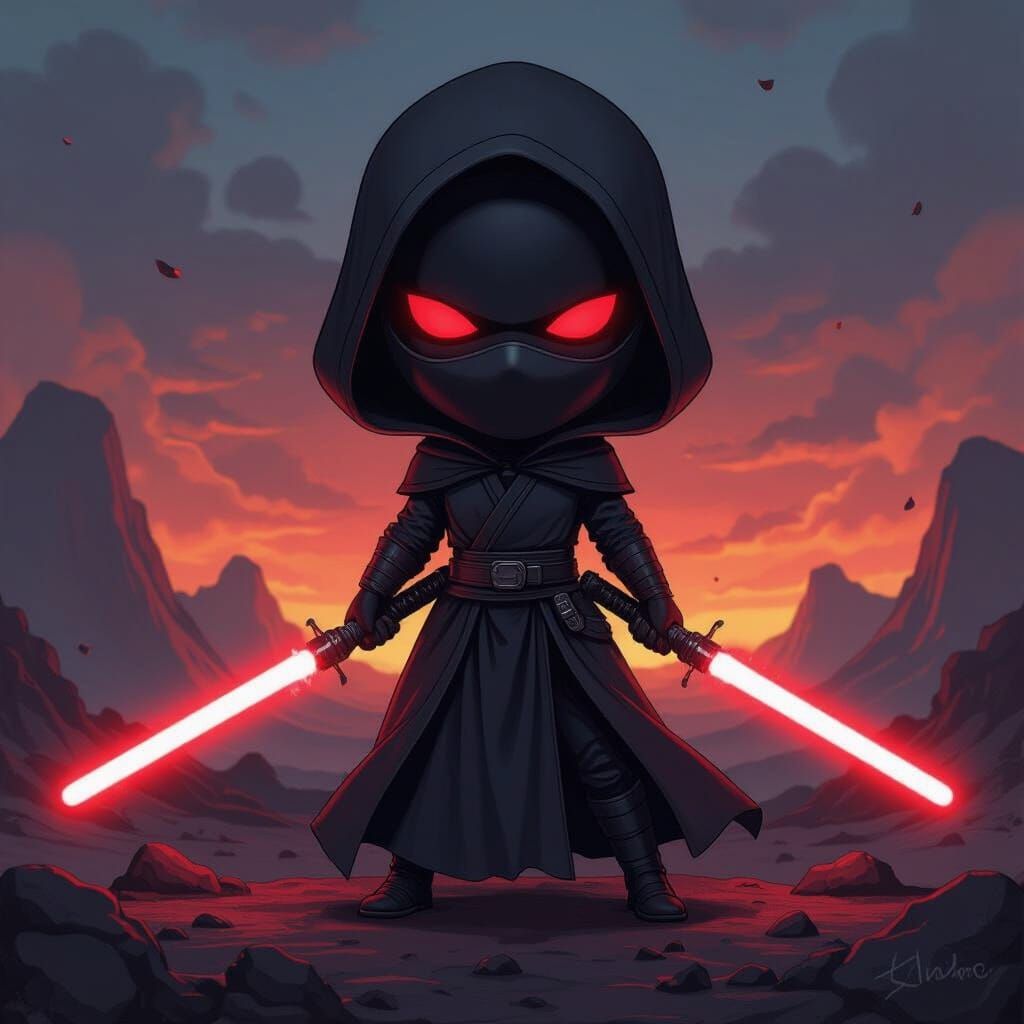 Chibi Second Sister Inquisitor on Volcanic Terrain