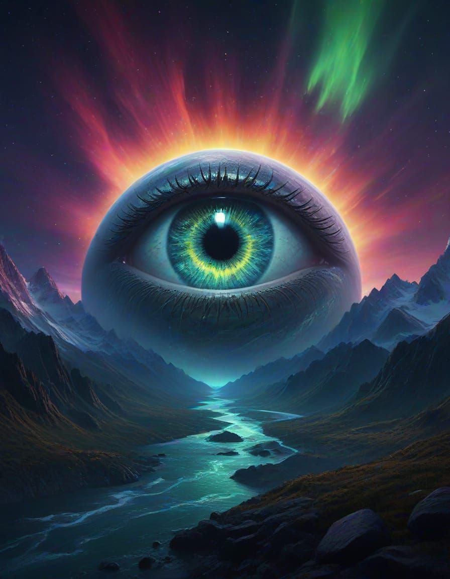 Earth as God's Eye: Aurora Borealis Concept Art