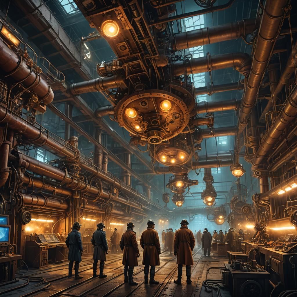 Aetherpunk Facility During WW2: Matte Painting