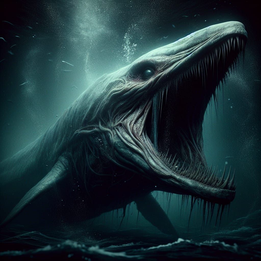 Surreal Ocean Horror in Dramatic Digital Painting