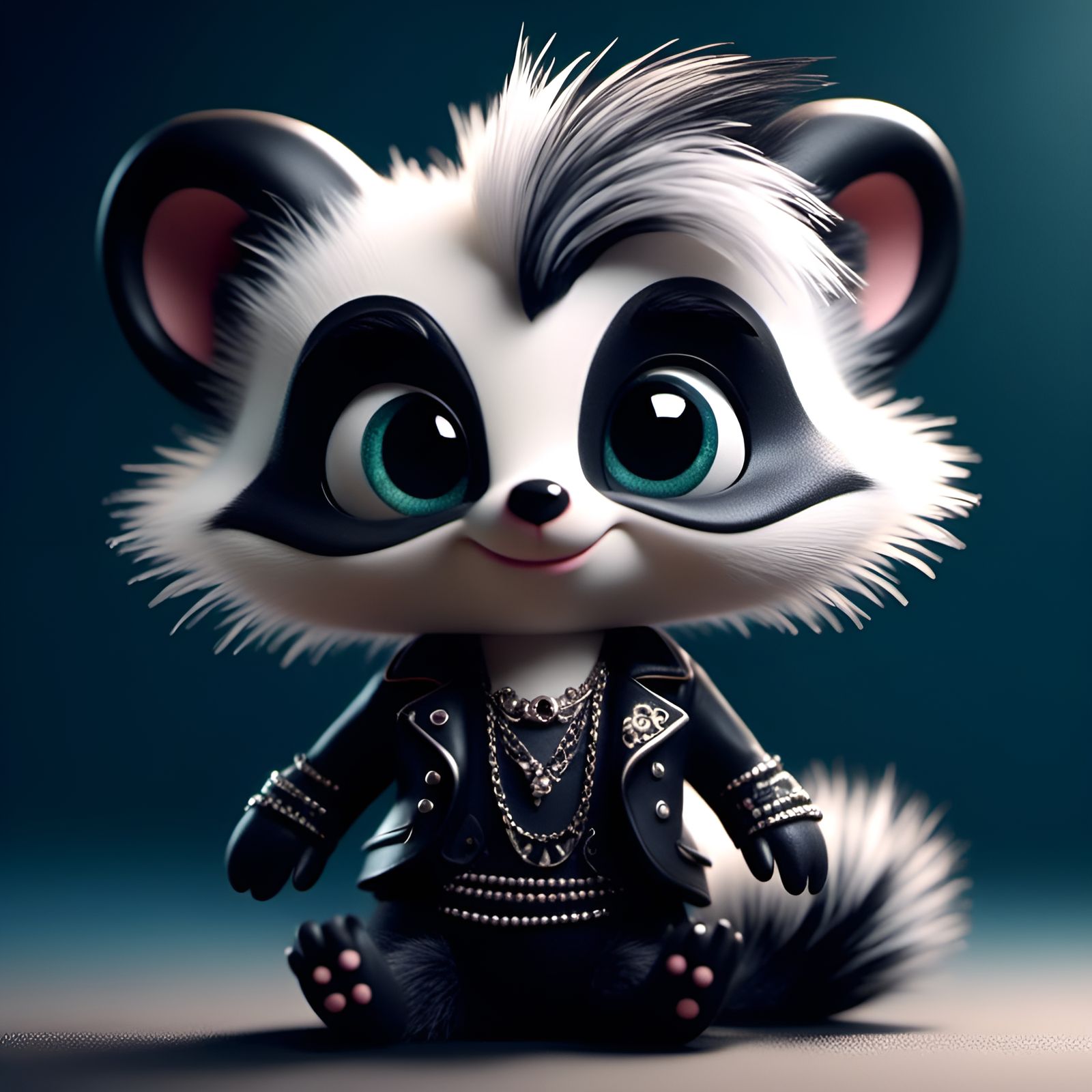 Chibi Punk Skunk with Intricate Details