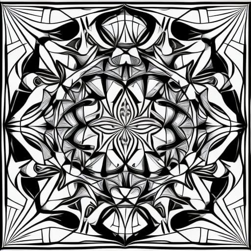 Abstract Illuminati Fractal in Zentangle Style