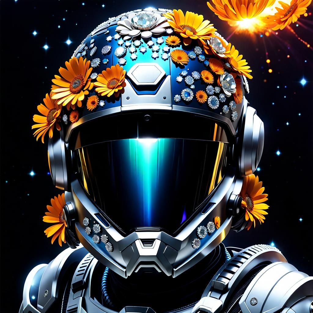 Diamond and Calendula Helmet in Exploding Galaxy