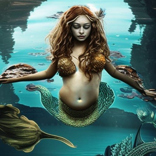 Epic Mermaid in Detailed Digital Matte Painting