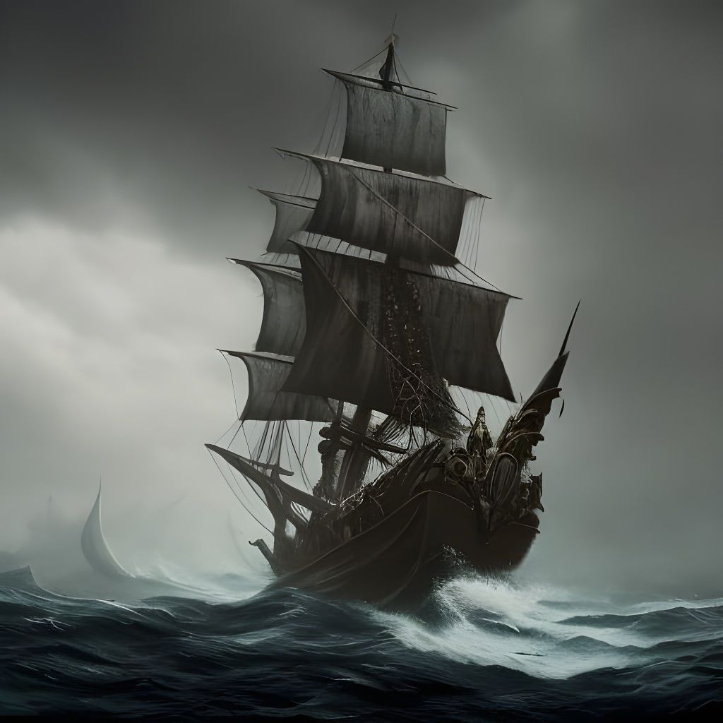 Pirate Ship Storm: A Dark Seas Matte Painting
