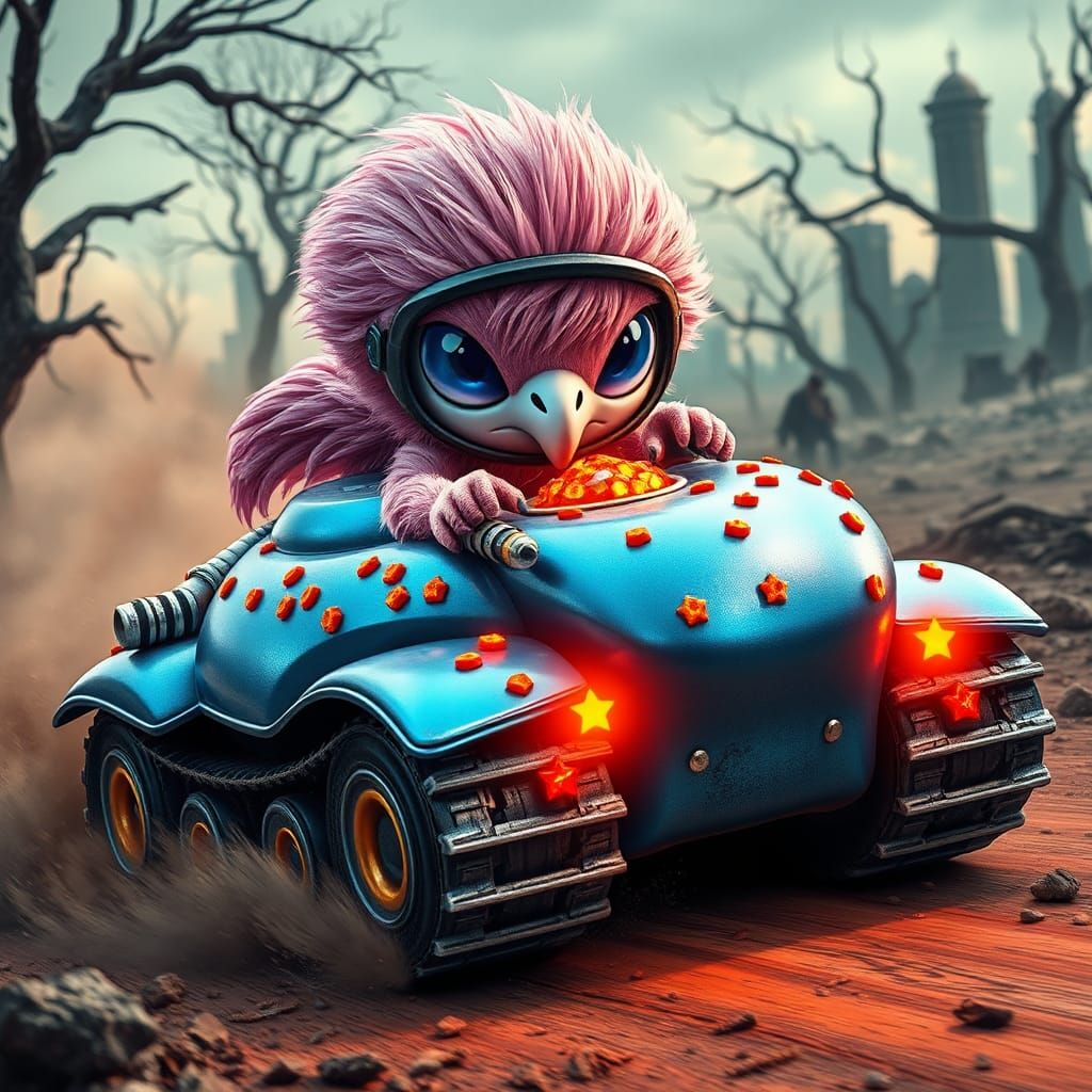 Flamingo Alien Races Donut Tank in Wasteland
