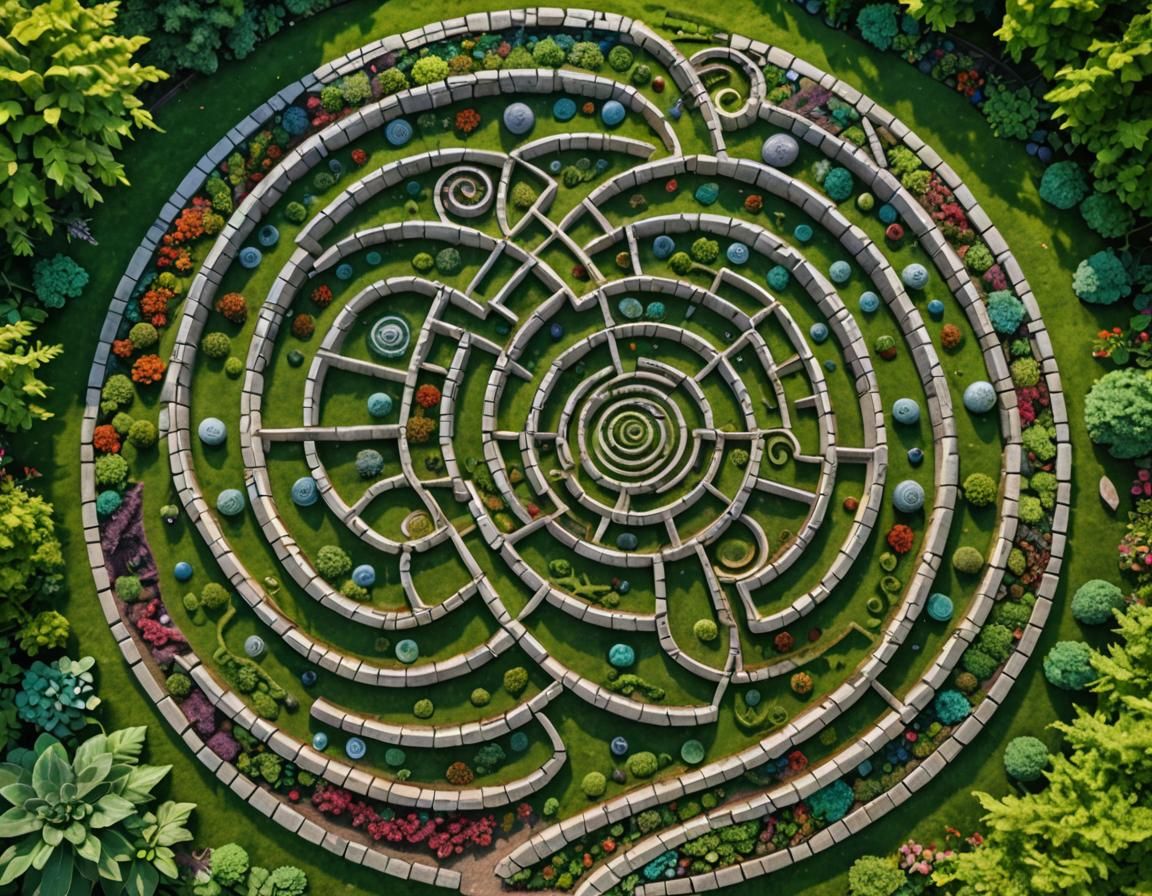 Stone Labyrinth: A Fractal Spiral Landscape