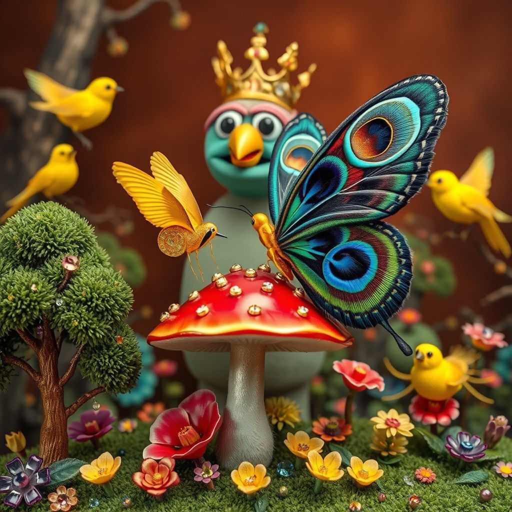 Whimsical Fantasy Scene in Pop Surrealism Style