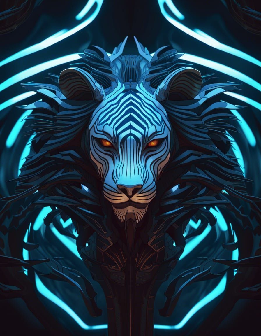 Metamorphic Alien Illustration in Cyberpunk Style