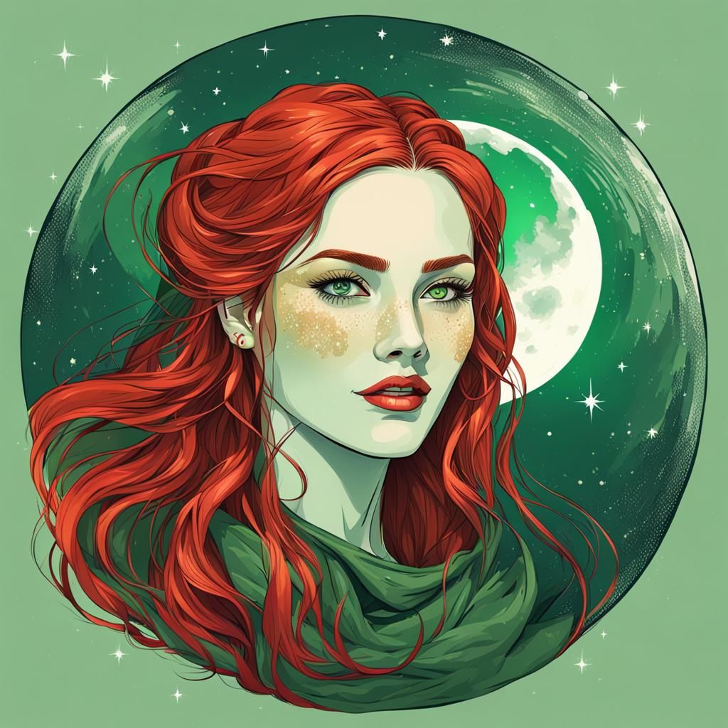 Gorgeous Fremen Woman in Moonlight, Abstract Art