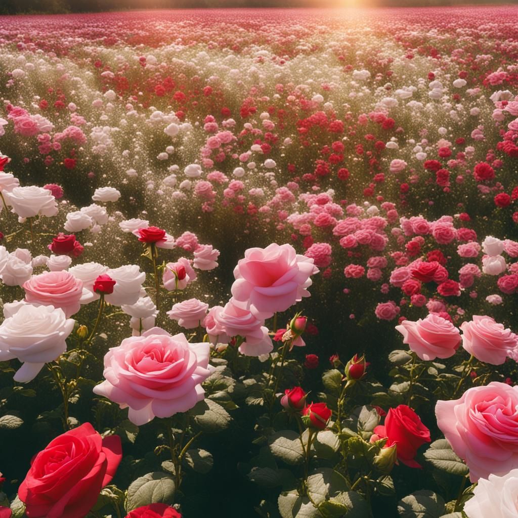 Radiant Floral Field Bathed in Divine Light
