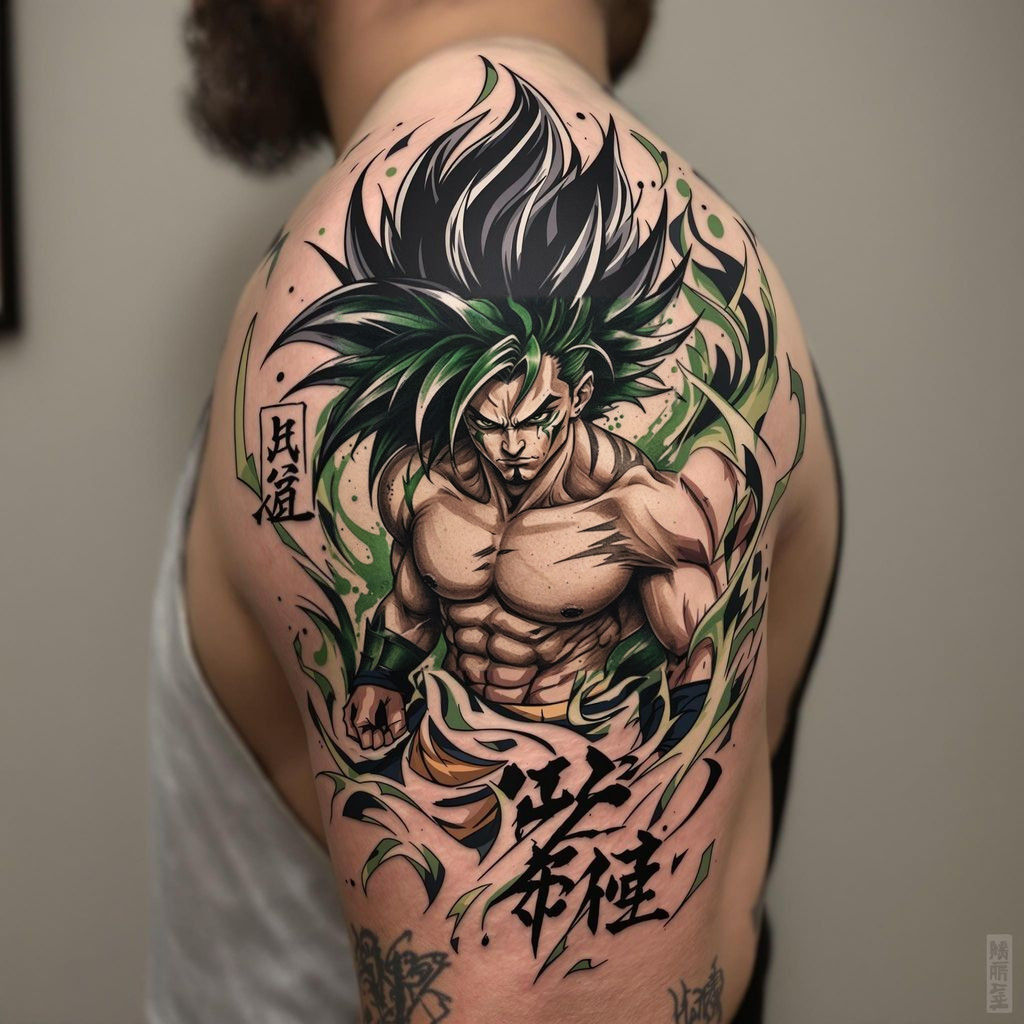 Warrior in Dynamic Battle Stance Tattoo Design