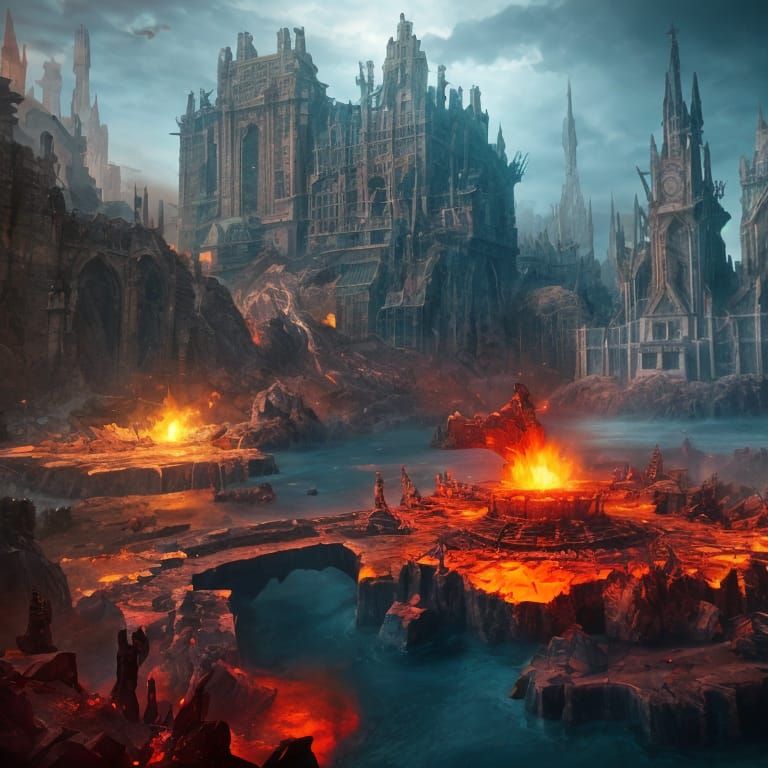 Scary Hellscape Matte Painting in Unreal Engine 5