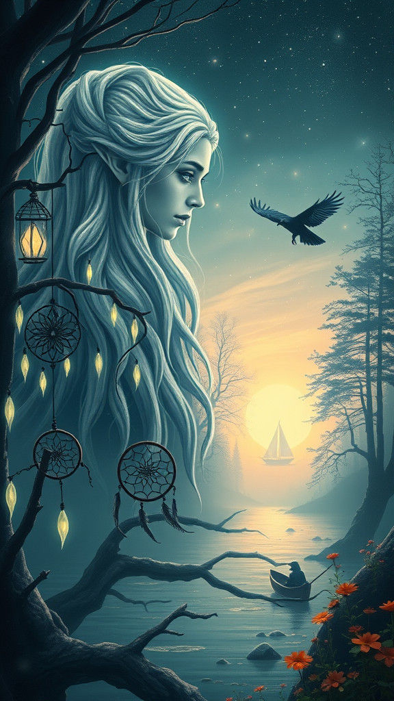 Galadriel in Enchanted Forest: Hyperrealistic Digital Art