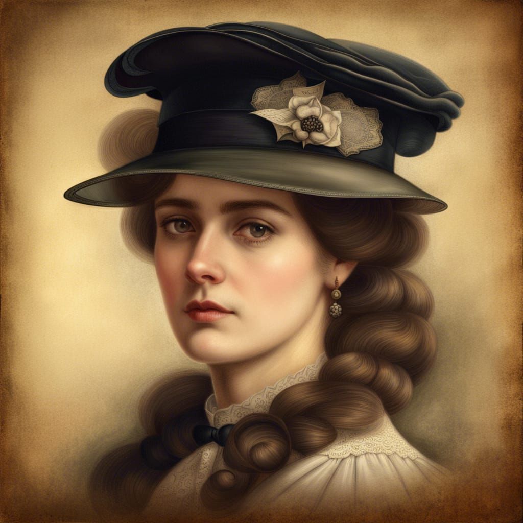 Victorian Era Woman Portrait, Photorealistic Style