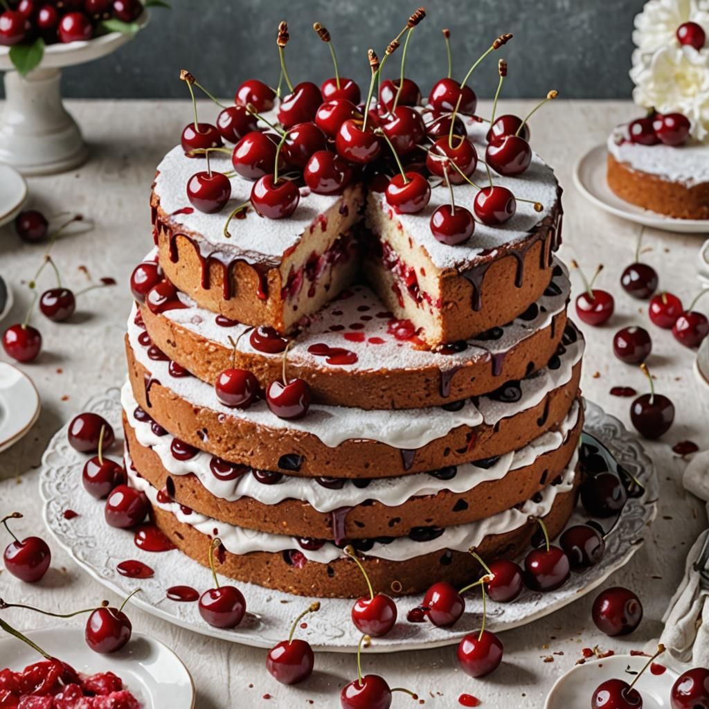 Magnificent Exquisite Cherry Cake