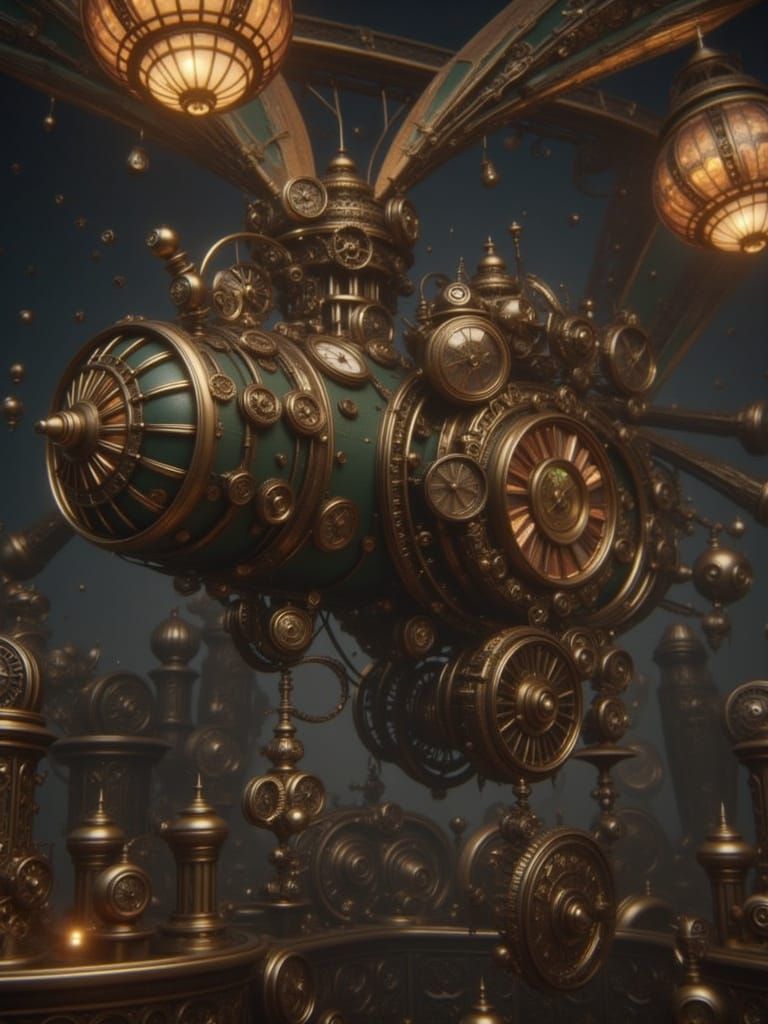 Steampunk greasy aircraft