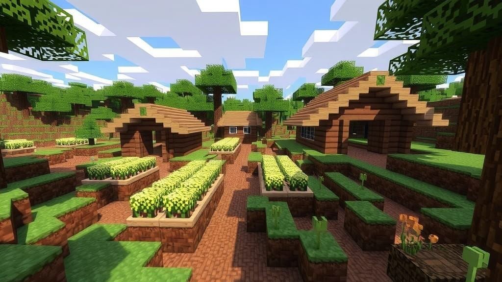 Minecraft Farm, made from the Minecraft video game