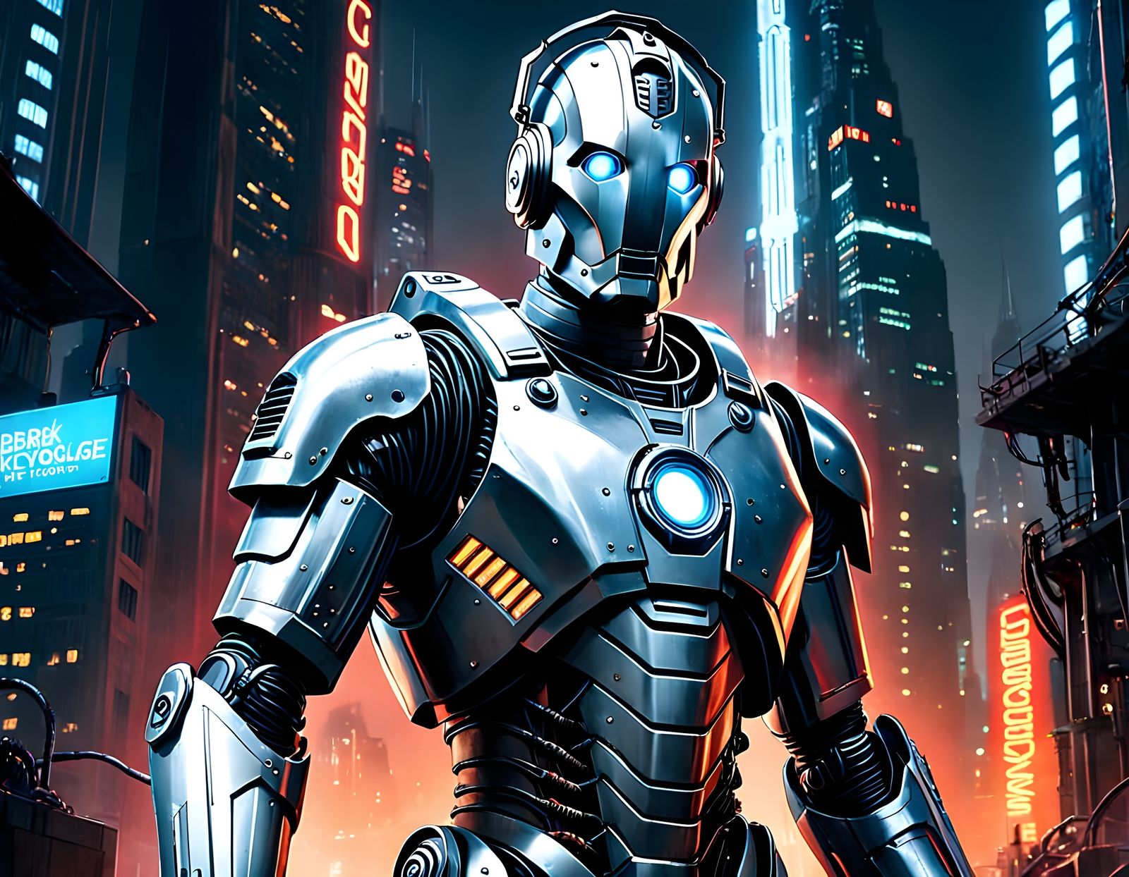 Ethereal Cyberman in 90s Anime Style