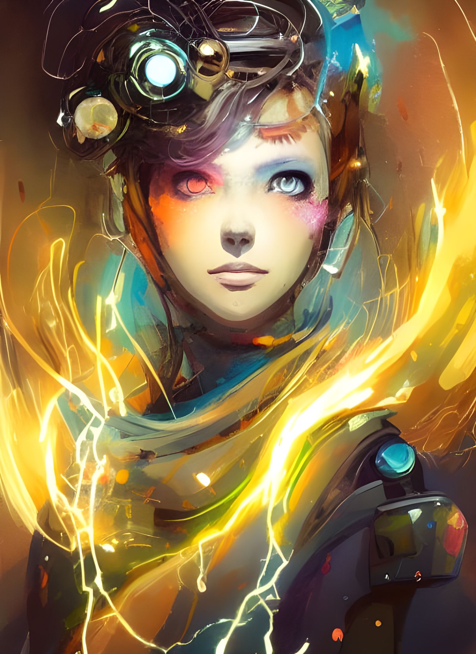 Electric Princess Portrait: Hyperdetailed Digital Illustrati...