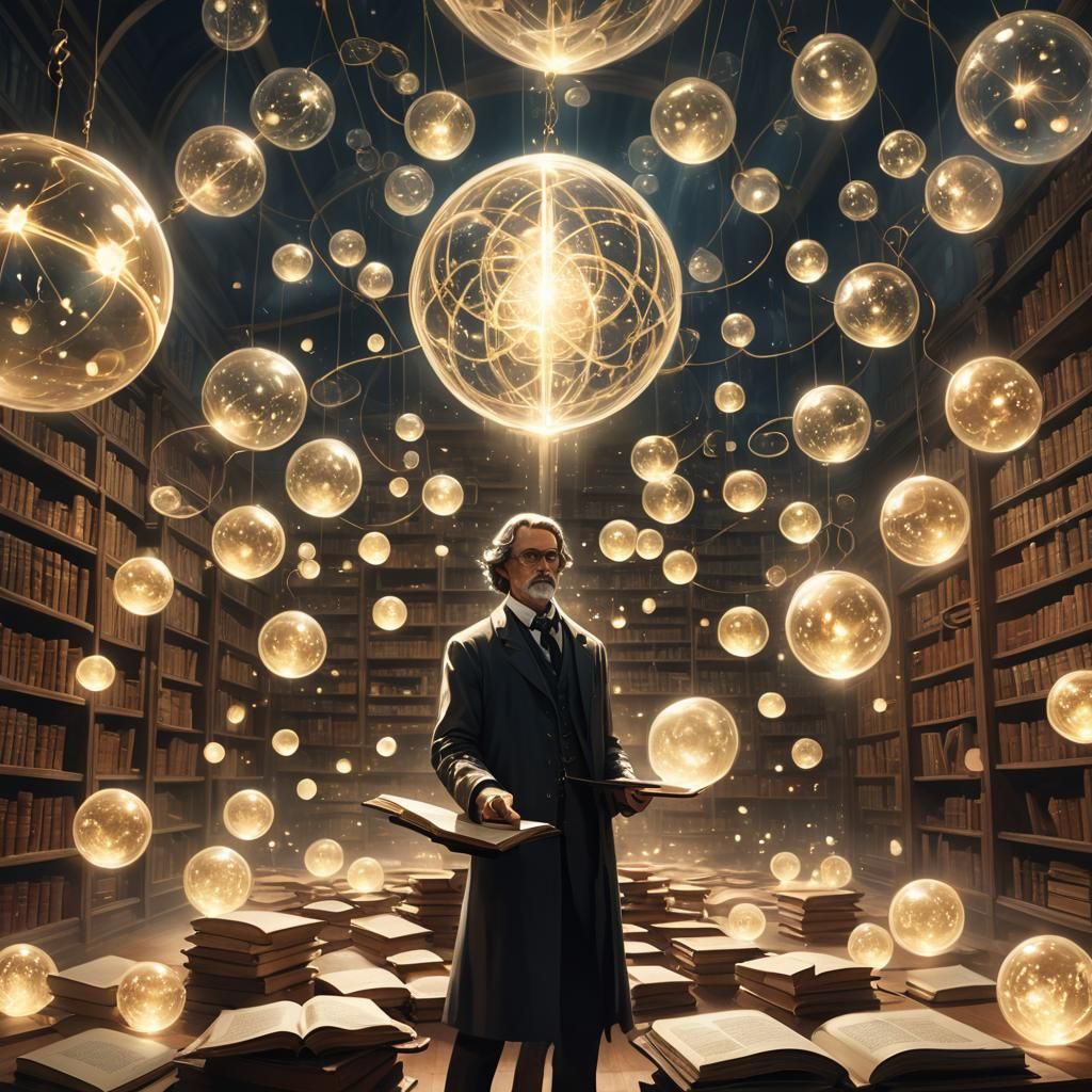 Teacher Surrounded by Competencies in Concept Art