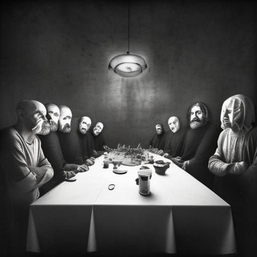 Stick Figure Version of the Last Supper